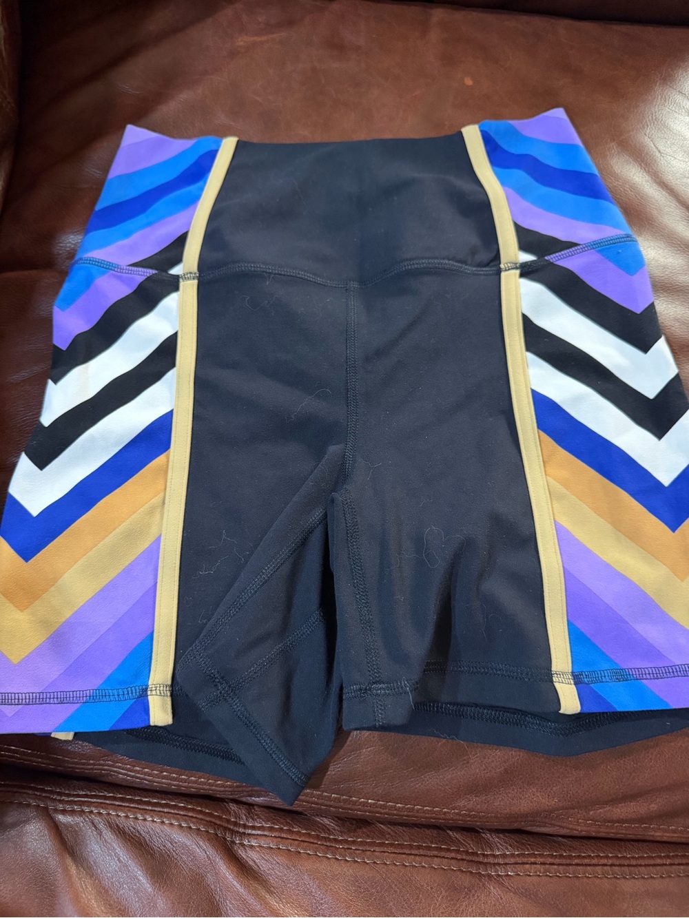 Sundry Black Shorts with Purple, Blue and Gold Chevron Trim